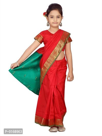 Stylish Fancy Silk Red Colour Saari For Girls