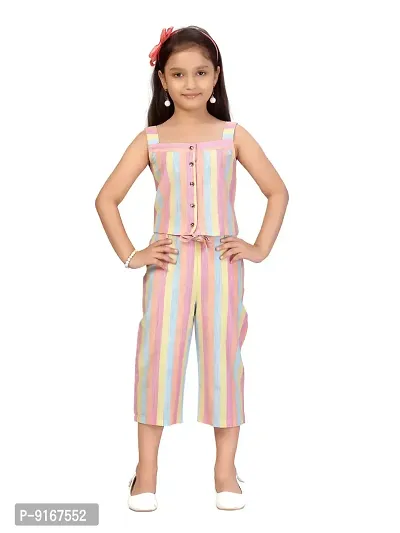 Stylish Fancy Cotton Pink Color Top And Pant For Girls