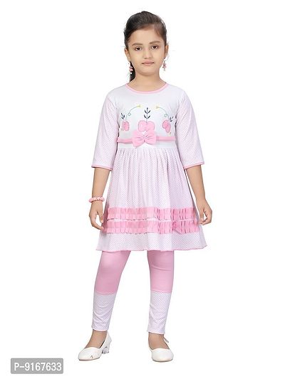 Stylish Fancy Cotton Pink Color Top Pant For Girls-thumb0