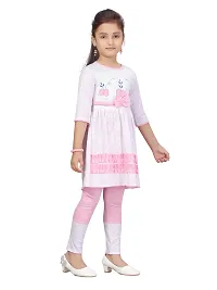 Stylish Fancy Cotton Pink Color Top Pant For Girls-thumb1