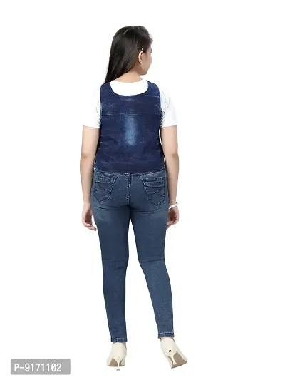 Stylish Fancy Cotton Solid Party Wear Denim Jacket For Girls-thumb4