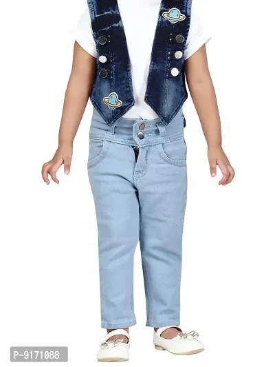 Stylish Fancy Cotton Solid Party Wear Denim Jacket For Girls-thumb5