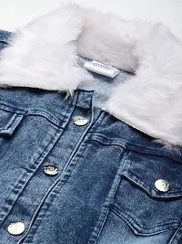 Stylish Fancy Solid Blue Color Denim Jacket For Women-thumb1