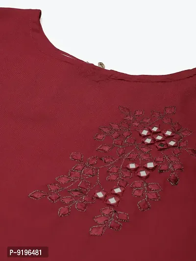 Stylish Fancy Georgette Embroidered Maroon Color Georgette Embroidery Top For Women-thumb2