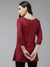 Stylish Fancy Georgette Embroidered Maroon Color Georgette Embroidery Top For Women-thumb3