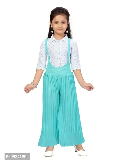 Fabulous White Georgette Basic Jumpsuit For Girls