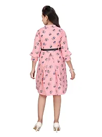 Fabulous Pink Cotton Printed A-Line Dress For Girls-thumb3
