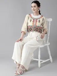 Aarika Womens Cream Color Cotton Ethnic Jacket-thumb4