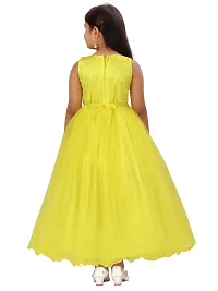 Fabulous Yellow Nylon Printed A-Line Dress For Girls-thumb3