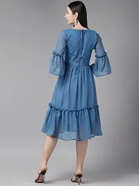 Aarika Womens Blue Color Georgette Dress-thumb3