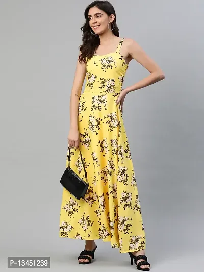 Aarika Womens Yellow Sweet Heart Printed Dress