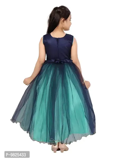 Fabulous Green Polyester Solid A-Line Dress For Girls-thumb4