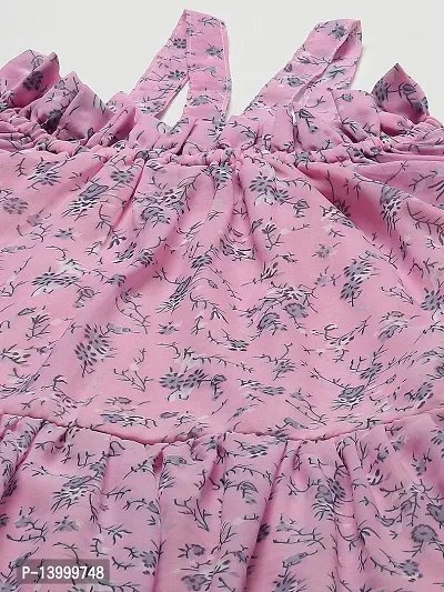 Aarika Womens Pink Color Georgette Printed Dress-thumb2