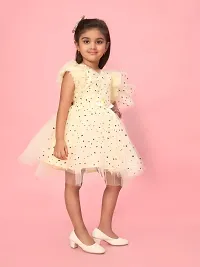 Aarika Girls Lemon Color Net Sequin Frock-thumb1