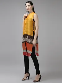 Trendy Yellow Georgette Printed Shrug For Women-thumb2