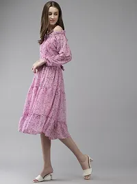 Aarika Womens Pink Color Georgette Printed Dress-thumb2