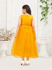 Aarika Girls Party Wear Yellow Colour Embroidery Net Gown-thumb3