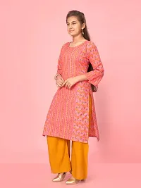 Aarika Girls Gajri Color Cotton Printed Kurti-thumb1