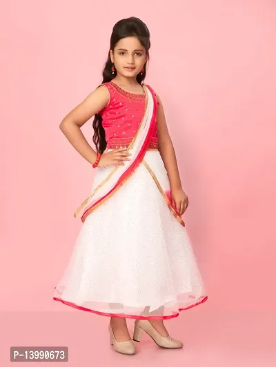 Aarika Girls Rani Colour Net Embroidery Gown-thumb2