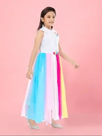 Aarika Girls Multi Colour Net Solid Gown-thumb1