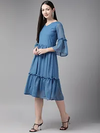 Aarika Womens Blue Color Georgette Dress-thumb2