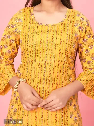Aarika Girls Yellow Color Cotton Printed Kurti-thumb4