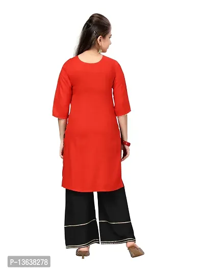 Aarika Girls Red Color Cotton Kurti-thumb4