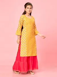 Aarika Girls Yellow Color Cotton Printed Kurti-thumb2