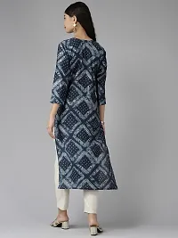 Aarika Womens Blue Color Printed/Embroidery Cotton Kurti-thumb3