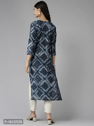 Aarika Womens Blue Color Printed/Embroidery Cotton Kurti-thumb4