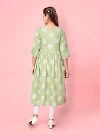 Aarika Girls Green Color Cotton Embroidery Kurti-thumb3