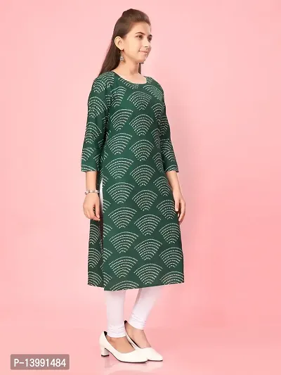 Aarika Girls Green Colour Cotton Printed Kurti-thumb3