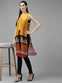 Trendy Yellow Georgette Printed Shrug For Women-thumb4