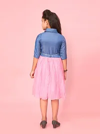 Aarika Girls Pink Colour Cotton Blend Solid Dress-thumb1