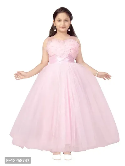 Aarika Girls Pink Color Nylon Gown
