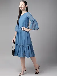 Aarika Womens Blue Color Georgette Dress-thumb4