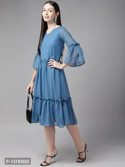 Aarika Womens Blue Color Georgette Dress-thumb5