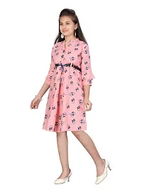 Fabulous Pink Cotton Printed A-Line Dress For Girls-thumb2