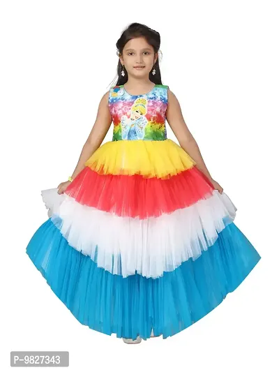 Fabulous Polyester Embellished A-Line Dress For Girls
