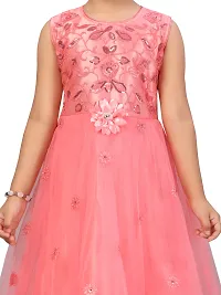 Fabulous Red Net Embellished A-Line Dress For Girls-thumb4