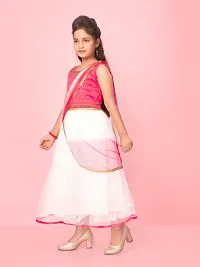 Aarika Girls Rani Colour Net Embroidery Gown-thumb2