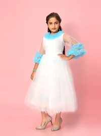 Aarika Girls White Colour Net Self Design Gown-thumb1