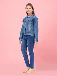 Aarika Girls Blue Color Denim Solid Denim Jacket-thumb1