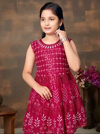 Girls Ethnic Wear Rani Colour Sequin Embroidery Georgette Kurti Sharara Set-thumb2