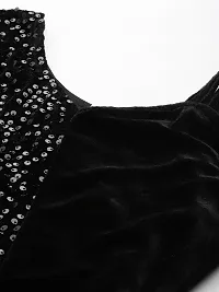 Aarika Womens Black Color Velvet Dress-thumb1