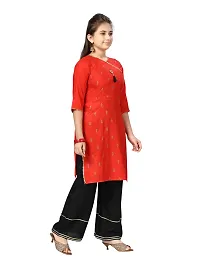 Aarika Girls Red Color Cotton Kurti-thumb1