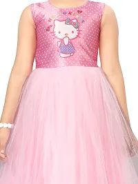 Fabulous Pink Nylon Printed A-Line Dress For Girls-thumb4