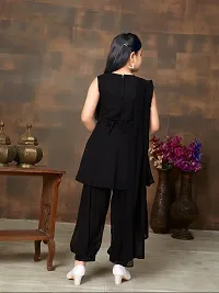 Girls Ethnic Wear Black Colour Sequin Thread Embroidery Georgette Kurti Patiala Set-thumb2