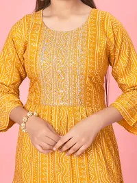 Aarika Girls Yellow Color Cotton Bandhej Kurti-thumb4