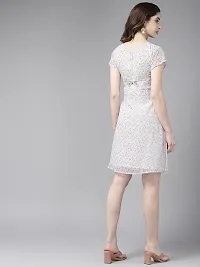 Aarika Womens White Color Georgette Printed Dress-thumb4